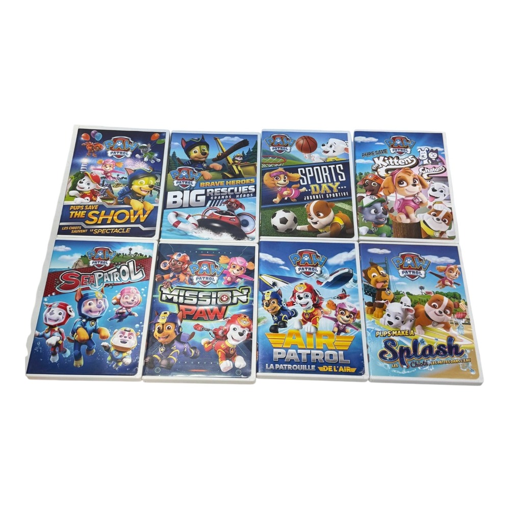 Paw Patrol Lot 8 DVD Spin Master 2017 Kids Adventure Collection R1